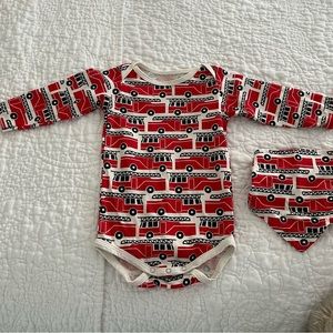 Firetruck Long-Sleeve Snapsuit